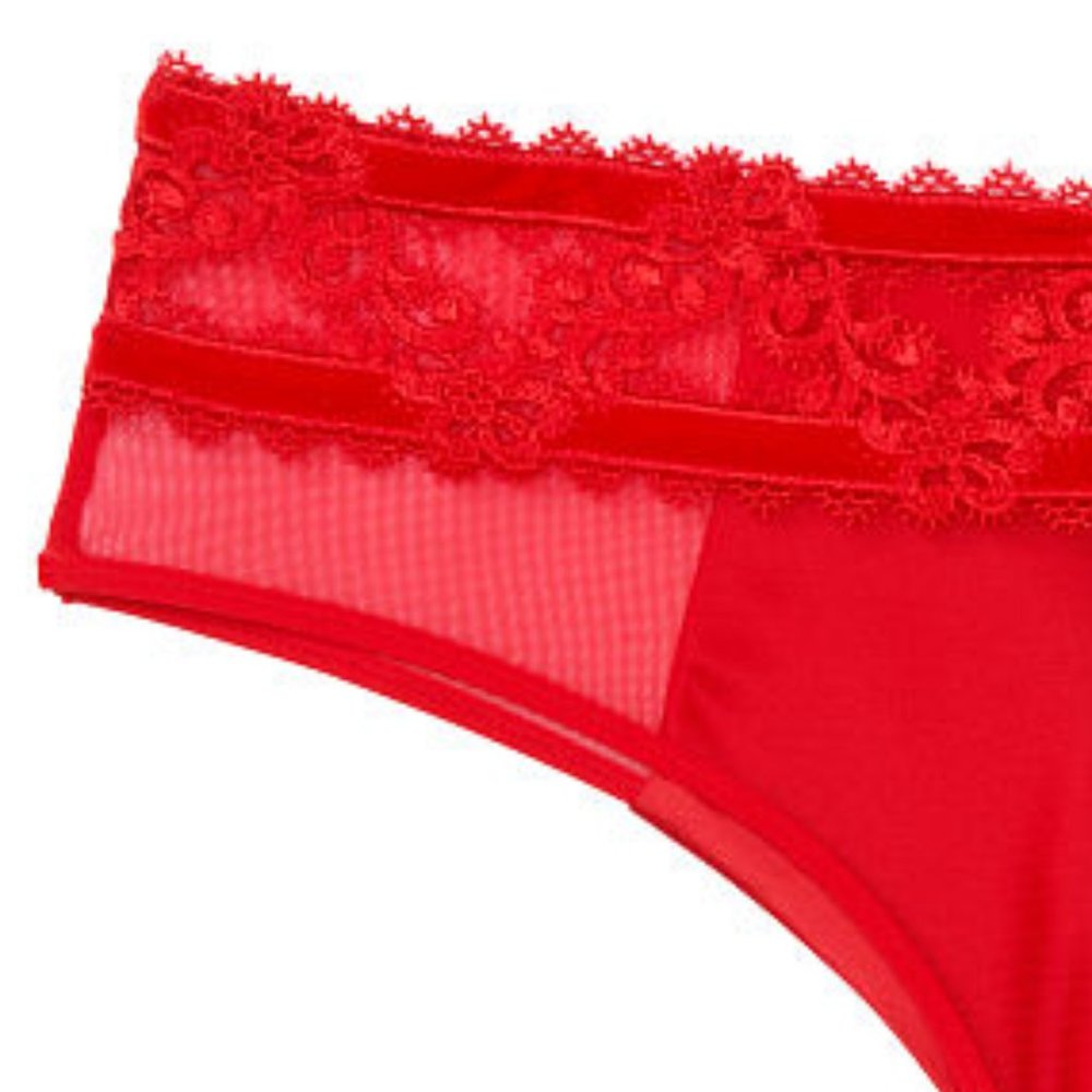 Last One! Red Velvet Trim NWT VS S Midrise Cheeky - Picture 8 of 16
